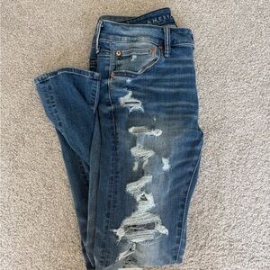 American Eagle Outfitters Men's Distressed Blue Skinny Jeans